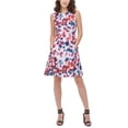thumbnail image 1 of DKNY Womens Floral Fit & Flare Dress pink 14, 1 of 1
