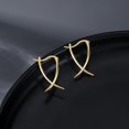 thumbnail image 5 of 925 Sterling Silver X Hoop Earrings for Women Teens Minimalist Hoop Earrings Huggie, 5 of 12