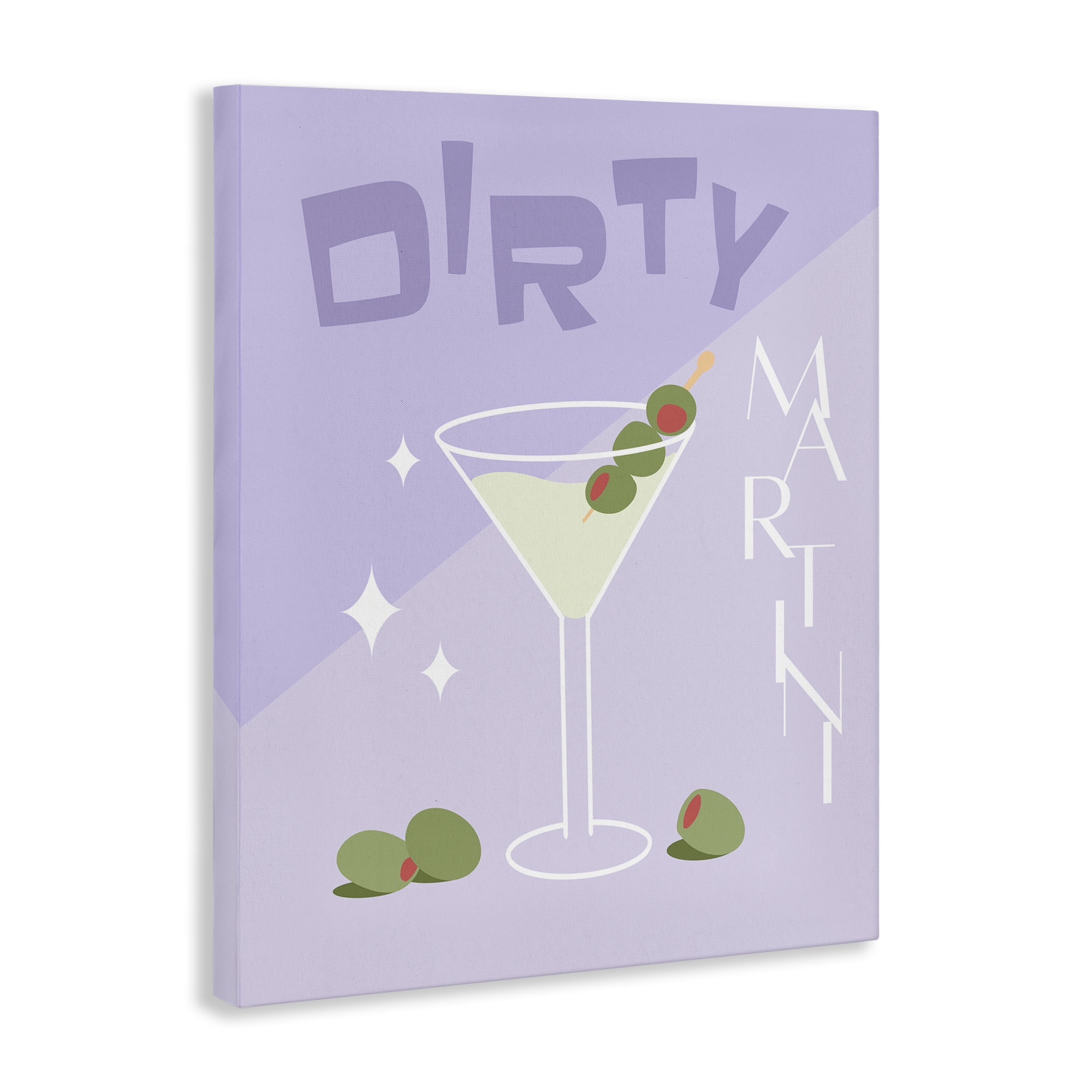 Stupell Industries Dirty Martini Typography Food & Beverage Painting Wrapped Canvas Art Print Wall Art, 16 x 20