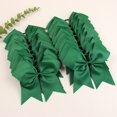 thumbnail image 4 of Lazos Cheer Hair Bows OAOLEER de 8 pulgadas, color verde bosque (paquete de 16), 4 of 6