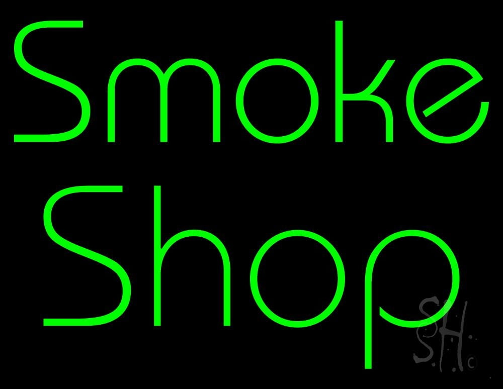 Green Smoke Shop LED Neon Sign 15 x 19 - inches, Clear Edge Cut Acrylic ...