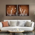 thumbnail image 3 of wall26 2 Piece Framed Canvas Wall Art for Living Room, Bedroom Wood Flower Theme Canvas Prints for Home Decoration Ready to Hang - 16"x16"x2 Panels, 3 of 4