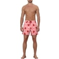thumbnail image 2 of Unique Bargains Men's Fruits Print Drawstring Waist Pattern Surfing Board Shorts Pink 32, 2 of 5