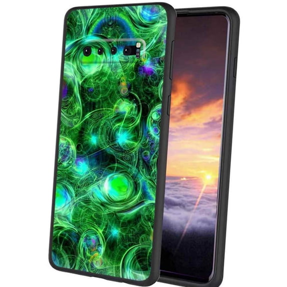 Compatible with Samsung Galaxy S10+ Plus Phone Case, Psychedelic-Trippy-Visuals-Colors-2 Case Silicone Protective for Teen Girl Boy Case for Samsung Galaxy S10+ Plus