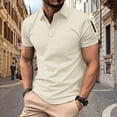 thumbnail image 2 of New summer fashion casual sports men's top trend solid color lapel men's POLO shirt button zipper pocket polo shirt, 2 of 5
