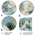 thumbnail image 3 of Designart "Marble Gold Floral Impressions Blue IV" Floral Metal Wall Art Prints, 3 of 5