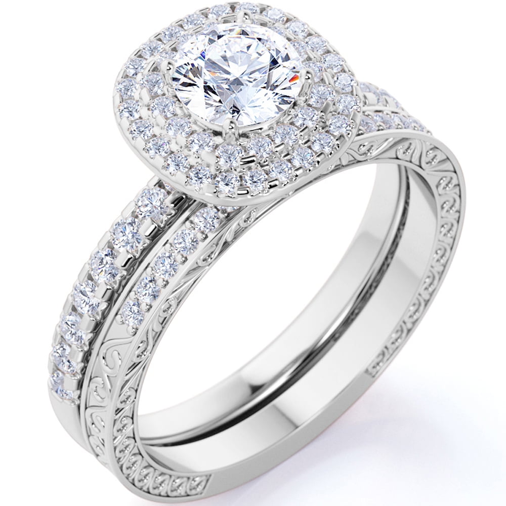 Oakky Women's Stainless Steel Diamond Promise Engagement Rings Size 9