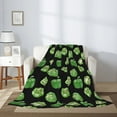 thumbnail image 2 of Throw Blanket for Couch Sofa and Bed, green Bell Pepper Print Super Soft Plush Throw Blanket, Fuzzy Cuteness Comfy Warm Washable Flannel Blanket & Throws for All Season, 2 of 5