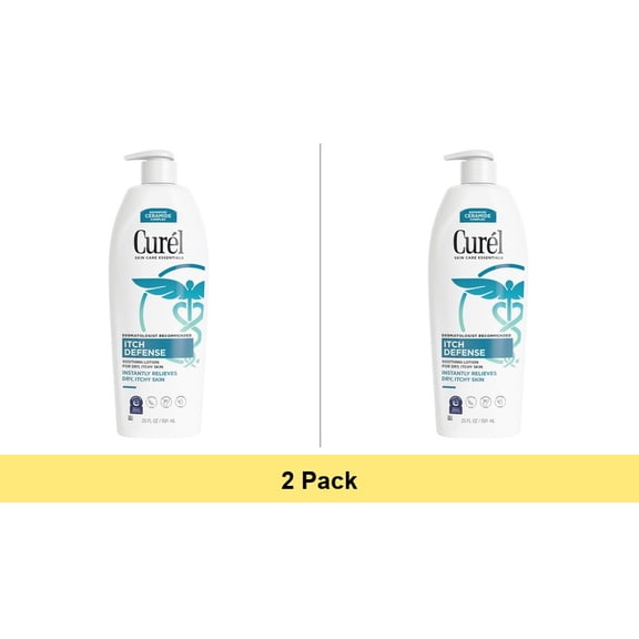 Curél Itch Defense Moisturizer Calming Body and Hand Lotion for Dry Itchy Skin, 20 oz - 2 Pack