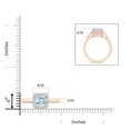 thumbnail image 4 of ANGARA Natural Classic Square Aquamarine Halo Ring in 14K Rose Gold for Women (Size-6mm) | March Birthstone, Birthday, Anniversary, Jewelry Gift for Women | Natural Aquamarine Ring, 4 of 9