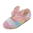 thumbnail image 2 of Girls Glitter Bowknot Ballet Mary Jane Flat School Dance Party Casual Dress Shoes, 2 of 7