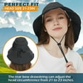 thumbnail image 4 of Women's Cotton Sun Hat with Neck Flap Cover, Packable Wide Brim UV Protection Hat for Fishing Hiking Garden Beach Golf Safari, 4 of 7