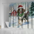 thumbnail image 4 of Hello Winter English Springer Spaniel Frosty Morning Welcome Snowy Christmas Shower Curtain Springers Dog Lover Gifts Waterproof Bathroom Bathtub Curtain - 02018, 4 of 5