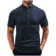 thumbnail image 2 of Blusa y camisa de manga corta con cuello alto para hombre, color liso, informal, con botones, de poliéster., 2 of 6