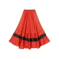 thumbnail image 3 of Hansber Womens Long Full Circle Spanish Bull Dance Skirts Flamenco Belly Dance Skirt Folklorico Type C 180 Degree One Size, 3 of 6