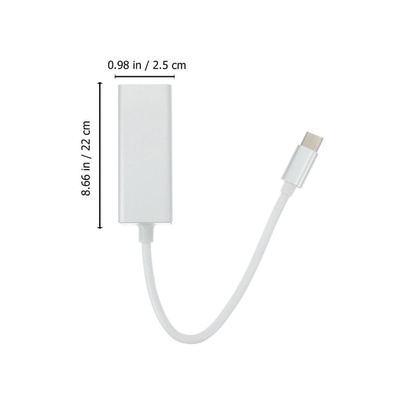 IDEANATEGRATE Adaptador De Red USB Tipo C Plata Para Laptop Con Ethernet Rj45 100Mbps