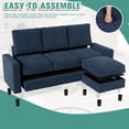 thumbnail image 6 of Sobaniilo Convertible Sectional Sofa Couch, Modern Linen Fabric L-Shaped 4-Seat Sofa Sectional with Reversible Chaise for Small Space (Blue), 6 of 8