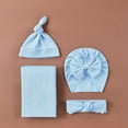 thumbnail image 4 of Xihbxyly Conjunto de Manta Envolvente de Algodón Suave, Gorro Turbante y Diadema con Lazo para Bebé, Transpirable y Agradable para La Piel, Ideal Como Regalo de Baby Shower o Accesorio Fotográfico, d, 4 of 7