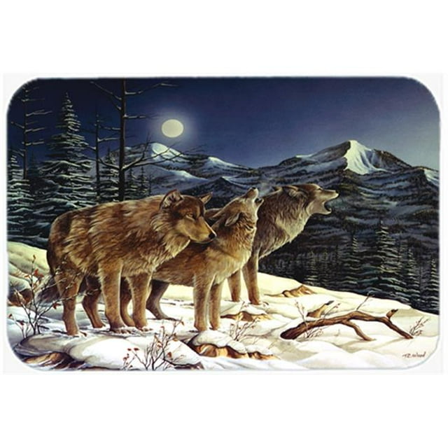 Carolines Treasures PTW2041CMT Wolf Wolves Crying At The Moon Kitchen & Bath Mat, 20 x 30