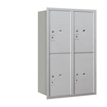 - Salsbury 4C Horizontal Mailbox 12 Door High Unit - 44.50 Inches - Double Column - Stand-Alone Parcel Locker - 4 Pl6S - Aluminum - Rear Loading - Usps Access