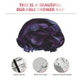thumbnail image 5 of Balery Lilac Shower Caps, Double Layer Waterproof Shower Cap, Double Layers Reusable Shower Cap With Soft Comfortable For Long Thick Hair Soft Bath Shower Hair Caps, 5 of 9