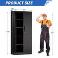 thumbnail image 2 of 72" Tall Metal Garage Cabinet, Lockable Steel Storage with 4 Shelves, 2 of 26