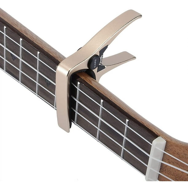 Mini 4 String Guitar Capo, Professional Ukulele Capo (Gold)