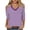 Purple, variant on Women's Cold Shoulder Tops V Neck 3/4 Sleeve Striped Summer Loose Tunics Top Wave Trim Cozy Cotton Dressy Casual Shirts, Black, L