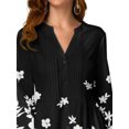 thumbnail image 3 of DYMADE Women Floral Printed 3/4 Sleeve Long T-shirt, 3 of 4