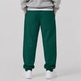 thumbnail image 6 of Dwellite Baggy Sweatpants for Men Wide Leg Joggers with Pockets Drawstring Elastic Waist Y2K Gym Workout Trousers Dark Green 3XL, 6 of 6