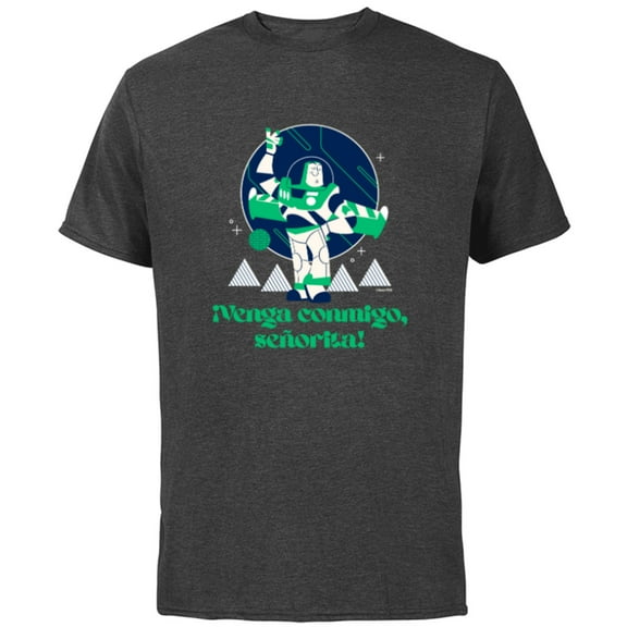 Disney and Pixar’s Toy Story Buzz Lightyear Spanish Mode - Short Sleeve Cotton T-Shirt for Adults - Customized-Charcoal