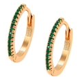 thumbnail image 1 of Arracadas Churumbela Pave Esmeralda Uñas Oro 18k Lam dorado Unitalla, 1 of 7
