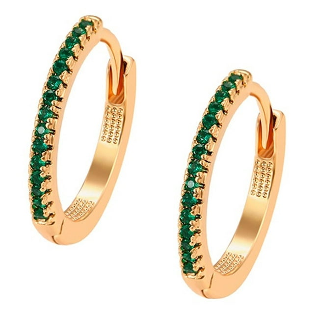 Arracadas Churumbela Pave Esmeralda Uñas Oro 18k Lam dorado Unitalla