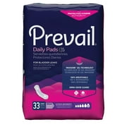 Bladder Control Pad Prevail Daily Pads Ultimate 16 Inch Length Heavy Absorbency Polymer Core One Size Fits Most, Bag of 33 - PV-923/1