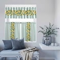 thumbnail image 6 of 3 Piece Kitchen Curtains and Valances Set Aqua Stripes Lemon Cafe Curtains 36 Inch Length Spring Botanical Plant Vertical Line Valance & Tier Curtain for Living Room Bedroom Window 54"x18"+27"x36"*2, 6 of 6