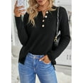 thumbnail image 4 of SHEWIN Sweaters for Women Long Sleeve Button Front Loose Oversized V Neck Knit Pullover Jumper 18 20, 4 of 9