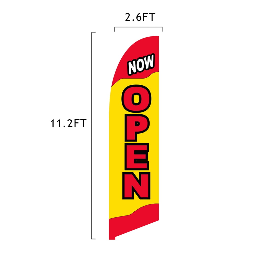 Vispronet Premium Now Open 13ft Flagpole Kit, Cross Base, Weight Bag