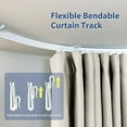 thumbnail image 4 of Room Divider Ceiling Mounted Curtains Track Sets Extra Wide Blackout Curtain Flexible Tracks for Bedroom Privacy Partition Separator, 1Panel Beige Drape and White Rail, W8.3 x H8ft, 4 of 14