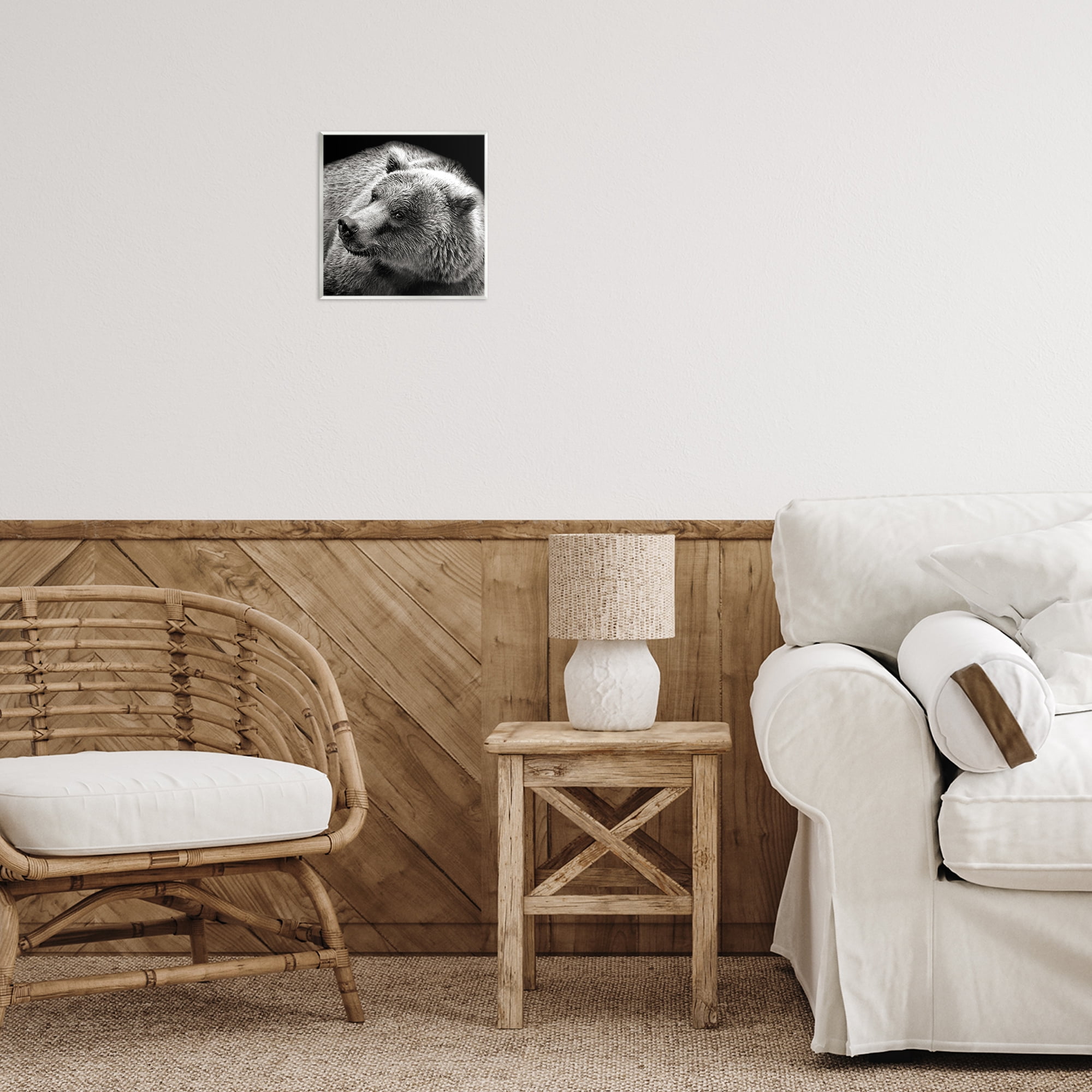 Stupell Industries Bear Looking Left Animals & Insects Photography Unframed Art Print Wall Art, 12 x 12