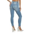 thumbnail image 2 of Rainbow Shops Female Adult WAX Whiskered Rolled Cuff Skinny Jeans jeans WAX Jeans, Cropped Hem, Jean, Skinny Leg, Rolled Cuffs, Whiskering, Solid, Denim, 2 of 2