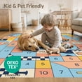 thumbnail image 4 of ODIKA 9'x12' Washable Area Rug Bedside Sequence Hopscotch Storybook Maze Featuring Block Retro for Great Room, Indoor Concept, Large Living Low Pile, Flatwoven, 4 of 7
