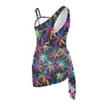 thumbnail image 5 of POLERO Neon Rainbow Palm Tree One-Piece Swimsuit with Mesh Cover Up Skirt - Quick Dry, Adjustable Straps for Teens 7-18 Years | Beach & Pool Vacation, 5 of 10