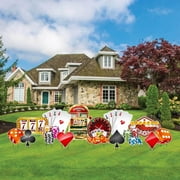 VictoryStore Casino Party Decorations, Casino Themed Yard Card Accessories, 14 Pieces, Includes Steel Stakes, 19453