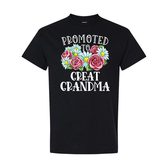 Inktastic Promoted to Great Grandma with Flowers T-Shirt
