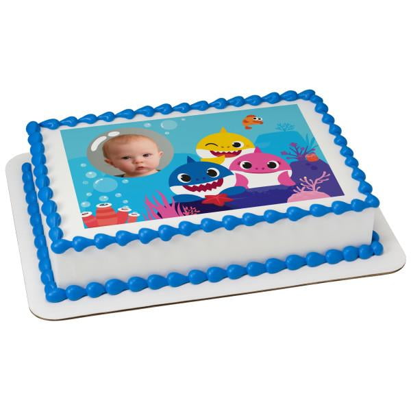 Baby Shark Sharktastic Edible Cake Topper Image Frame Email Your Photo Walmart Com