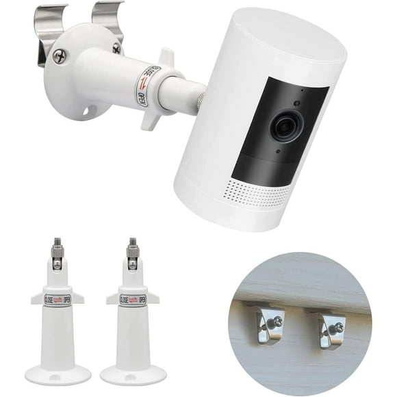 ERDS-Ring Camera Vinyl Siding Wall Mounts No Drill 360 Degree Adjustable,Compatible with Ring Stick up Cam & Ring Indoor Cam（2Pack White）