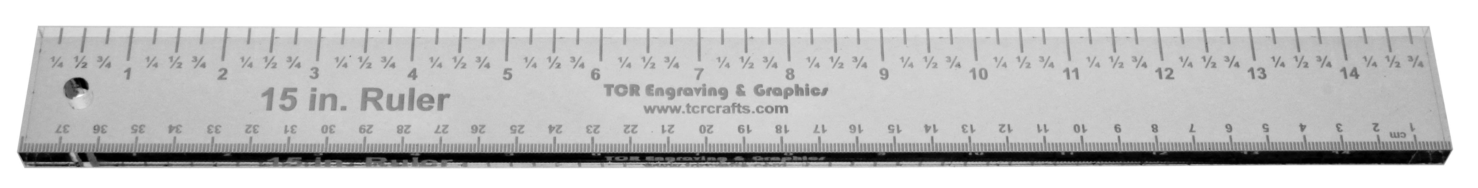 15" x 1.5" Ruler - 3/8" Clear Acrylic - Quilting/Sewing/Embroidery - Template