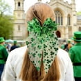 thumbnail image 5 of St. Patrick's Day Green and White Shamrock Print Hair Bow, st patricks day bows for hair, 1 Piece, 5 of 6
