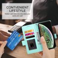 thumbnail image 2 of Allytechgroup for Apple iPhone XS Max Case Wallet, Retro PU Leather Slim Fit Business Style Magnetic Closure Cards Slots RFID Blocking Phone Case for Women Men, Mint, 2 of 6