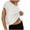 White, variant on Women Short Sleeve Workout Shirts Open Back Tops Casual Yoga Y2k Athletic Gym Slouchy Crop Running Tees